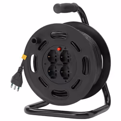 Bobine de câble Vimar, avec les caractéristiques suivantes Tension 230V Pôles : 2P+T Ampère 16A Avec disjoncteur thermique 4  ...