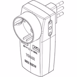 Vimar 0P00332.B adaptateur prise d'alimentation Type L (IT) Blanc - Vue supplémentaire 2
