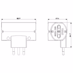 Vimar RI.00315.B adaptateur prise d'alimentation Blanc