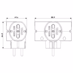 Vimar RI.00316.B adaptateur prise d'alimentation Blanc - Vue supplémentaire 3