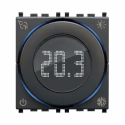 Roue de thermostat connectée IoT2M grise. Thermostat rotatif avec sortie relais 5(2) A 240 V~, technologie IoT sur la norme B ...