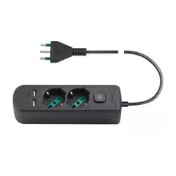 Multisocket 2 prises universelles +2 usb+s17+interrupteur noir- 0r00625.cc - Vimar
