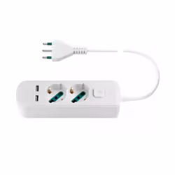 Vimar multiprise 2 prises universelles + 2 usb + S17+interrupteur blanc- 0R00625.CC.BP Prise mobile multiple 2P+E 16 A 250 V~ ...