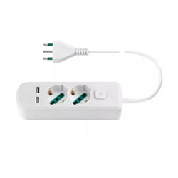 Vimar - multisocket 2 prises universelles + 2 usb + s17+interrupteur blanc- 0r00625.cc.b