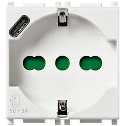 Vimar 14210.USB prise de courant Blanc