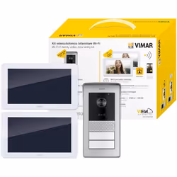 Interphone - Vimar - K42946 - Kit portier vidéo wifi - Écran tactile 7 pouces - 2 moniteurs inclus