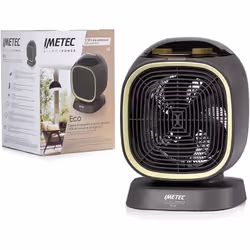 Imetec Silent Power Eco, Chauffage de ventilateur électrique, 1,3 m, IP21, Intérieure, Sol, Table, Vert, Gris