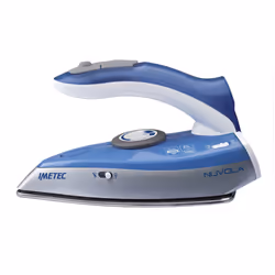 Imetec Nuvola, Fer à repasser à sec ou à vapeur, Semelle en acier inoxydable, 2 m, Bleu, Gris, 0,05 L, 1000 W