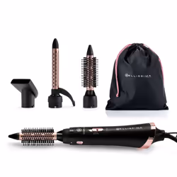 Bellissima 11886, Brosse soufflante à air chaud, À chaleur, Moyen, Court, Noir, Rose, 1,8 m, 800 W