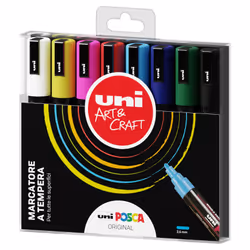 Uni-Ball Posca, 8 pièce(s), Multicolore, 3 an(s), Noir, Multicolore, Polypropylène (PP), Rond
