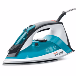 Polti QC120, Fer à vapeur, Semelle en acier inoxydable, 1,9 m, 30 g/min, Noir, Turquoise, Blanc, 0,3 L
