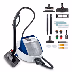 Polti Pro 100 Eco Power, Nettoyeur vapeur traineau, Noir, Bleu, Blanc, Boutons, Rotatif, Télescopique, Aluminium, 1900 W