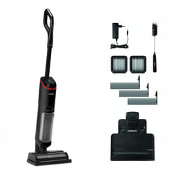 Polti WD40C Aspirateur-balai 2 en 1 Batterie Sec&humide HEPA Sans sac 450 W Noir, Rouge 4 Ah