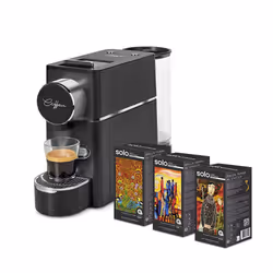 Polti Coffea S18B, Cafetière, 0,85 L, Dosette de café, Noir, Argent