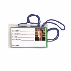 Lebez 31-100-BL-B, Porte-badge, Paysage, Bleu, Transparent, Haut, 100 pièce(s)