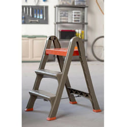 Escabeau à 3 marches - l 70 x l 47 x h 78 cm - Taupe - Livraison gratuite