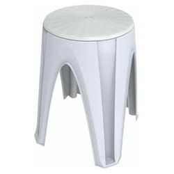 Bama - Tabouret rond - h 45 cm x d 35 cm - Blanc - Livraison gratuite