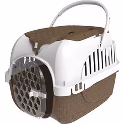 Bama 19020, Caisse de transport rigide pour animaux de compagnie, Chien, Charge avant, Marron, Blanc, Monochromatique, Plasti ...