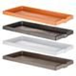 Soucoupe jardinière rectangle Legno en plastique - L 93 x l 36 - Terracotta