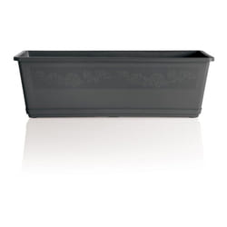 Bama - Jardinière décorée avec soucoupe 'Balconella' - Gris anthracite - 7L - Livraison gratuite
