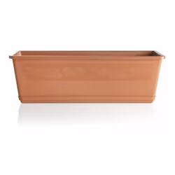 Elégante jardinière équipée d'une soucoupe, résistante aux changements de température, aux chocs et au soleil.. Couleur : Ora ...