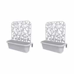 Ensemble composé de 2 caissons de balcon de 60 cm dont la décoration rappelle les paniers en osier. La particularité du produ ...