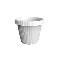 Pot de fleurs Onda en plastique - Blanc - 58L