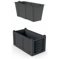 Bama - Kit avec jardinière + bac interne de 63L 'Arredo' - Gris anthracite - l 80 x h 42 cm - Livraison gratuite
