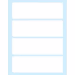 Tico E-11035, Blanc, Rectangle, Permanent, Blanc sur bleu, 110 x 35, Universel