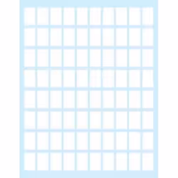 Tico E-1610, Blanc, Rectangle, Permanent, Blanc sur bleu, 16 x 10, Universel