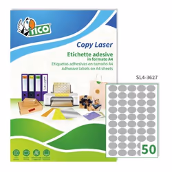 Tico SL4-3627 étiquette auto-collante Ovale Permanent Argent 5000 pièce(s)