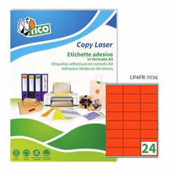 Tico LP4FR-7036 étiquette auto-collante Rectangle Permanent Rouge 1680 pièce(s)