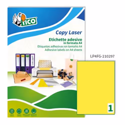 Tico LP4FG-210297 étiquette auto-collante Rectangle Permanent Jaune 70 pièce(s)