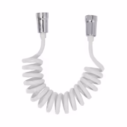 Tuyau à ressort extensible jusqu'à 150 cm. L'article, en PVC renforcé avec une finition blanche , est équipé de raccords coni ...