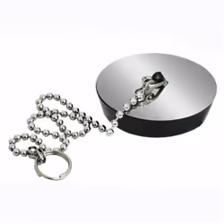 Bouchon avec chaîne et plaque en acier inoxydable de 31 mm de diamètre