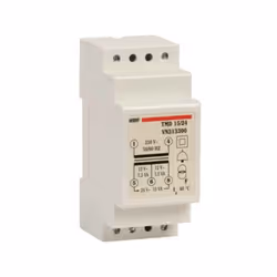 Transformateur a' usage continu en conteneur 2 modules DIN Caracte'ristiques principales : Tension primaire 230 V AC Double i ...