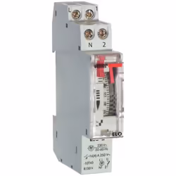 Interrupteur horaire électromécanique pour cavaliers de petite taille (1 DIN) avec alimentation 230V AC, programmation quotid ...