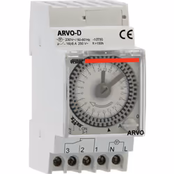 Interrupteur horaire électromécanique à picots, alimentation 230 V AC, programmation journalière, installation sur rail DIN ( ...