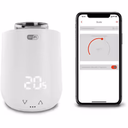 Chronothermostat WiFi pour vannes thermostatiques de radiateur, avec programmation hebdomadaire et alimentation par piles, po ...