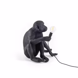 Lampe à poser - Seletti - Singe assis - H32cm - Noir - Extérieur IP44