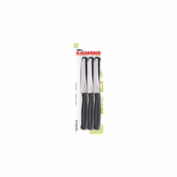 Kaimano 8008220042673, Couteau de table, Acier inoxydable, Acier inoxydable, Noir, 6 pièce(s), Ampoule