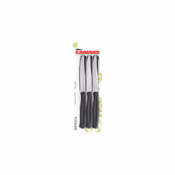 Kaimano 8008220042802, Couteau à steak, Acier inoxydable, Acier inoxydable, Noir, 6 pièce(s), Ampoule