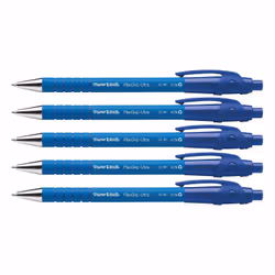 Papermate Flexgrip Ultra Bleu Stylo à bille rétractable avec clip Moyen 5 pièce(s)