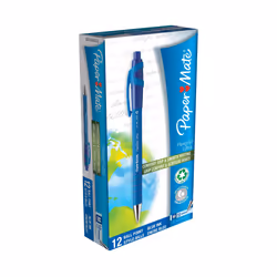 Papermate Paper Mate Flexgrip Ultra RT | Pointe moyenne (1.0mm), Clip, Stylo à bille rétractable avec clip, Bleu, 12 pièce(s) ...