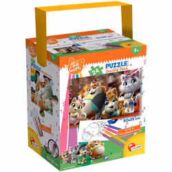 Lisciani Giochi Tub Puzzle Mini 24 44 Gatti Meaow!, unisexe, Nemo