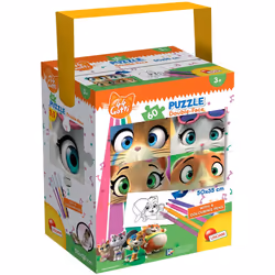Lisciani Giochi Tub Puzzle Mini 60 44 Gatti Eyes Cats!, unisexe, Nemo