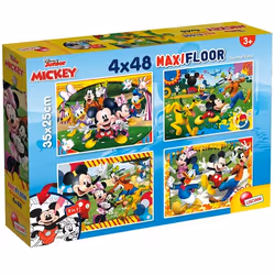 Lisciani Disney Puzzle Maxifloor 4 x 48 Mickey, 48 pièce(s), Dessins animés, 5 an(s)