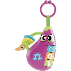 Aubergine - Hochet électronique - CAROTINA BABY - Mélodies et bruits danimaux Anneaux de dentition