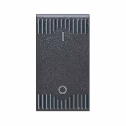 Interruttore bipolare con gemma Noir S45, colore nero, 2P 16AX illuminabile - finitura opaca - 1 Mod. Interrupteur bipolaire  ...