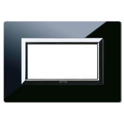 AVE - Plaque Vera Système 44 en Verre 4 modules noir absolu 44PV4NAL
